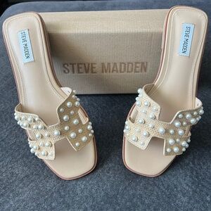 “HADYN PEARL NATURAL RAFFIA” Steve Madden sandal